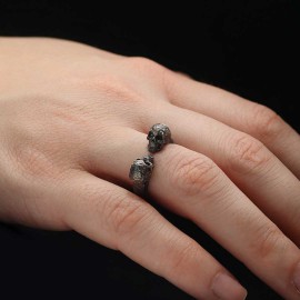 Skull Women 925 Silver Wedding Ring