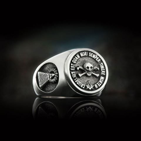 Skull and Crossbones Masonic Ring, Special Masonic Ring, Freemasonic Ring