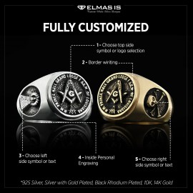 Skull and Crossbones Masonic Ring, Special Masonic Ring, Freemasonic Ring