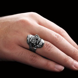 Skull with Glasses Ring