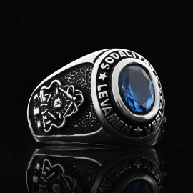 Sodalitas Levamen Veritas Masonic Ring