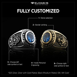 Sodalitas Levamen Veritas Masonic Ring, Knights Templar Ring, Master Masonic Ring
