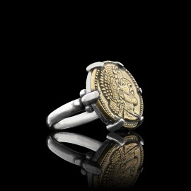 Special Design 925 Sterling Silver Egyptian Coin Women Ring