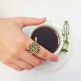 Special Design 925 Sterling Silver Egyptian Coin Women Ring