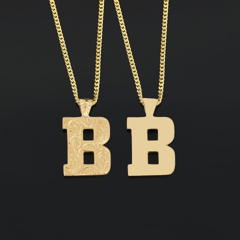 Special Design 925 Sterling Silver Letter Monogram B Pendant
