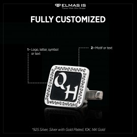 Special Design 925 Sterling Silver O-H Monogram Letter Cufflinks
