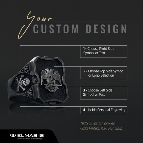 Special Design Handmade Sİlver Masonic Ring