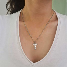 Special Design Letter Handmade Monogram T Sterling Silver Necklace