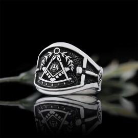 Statement Masons Ring, Personalized Freemason Symbol Ring, Special Design Mason Ring