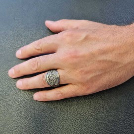 Statement Masons Ring, Personalized Freemason Symbol Ring, Special Design Mason Ring
