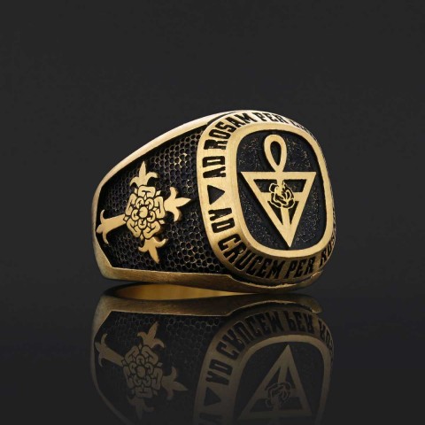 Special Design Rose Crucis Silver Ring, Amorc Jewelry, Spiritual Emblem of the AMORC Ring