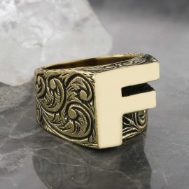 Special Design Silver Celtic Letter F Ring
