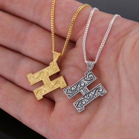 Special Design Silver Letter Monogram H Necklace