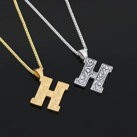 Special Design Silver Letter Monogram H Necklace