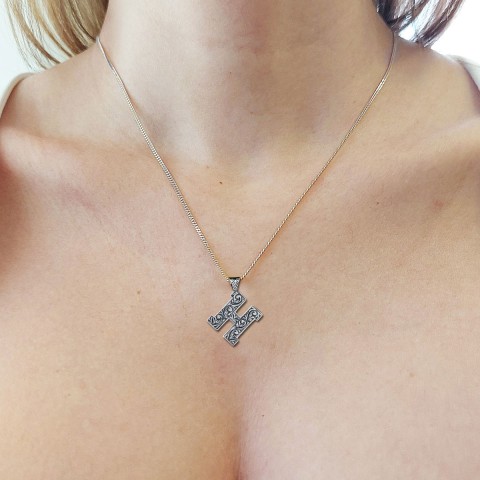 Special Design Silver Letter Monogram H Necklace