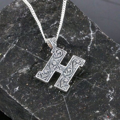 Special Design Silver Letter Monogram H Necklace