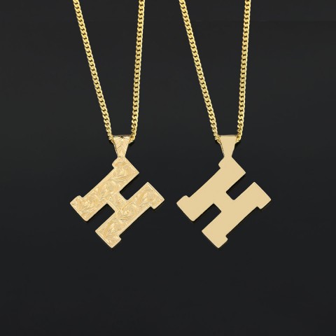 Special Design Silver Letter Monogram H Necklace