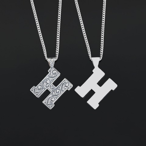 Special Design Silver Letter Monogram H Necklace