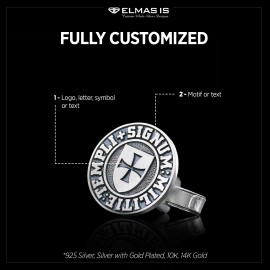 Special Design Silver Templi Signum Militie Masonic Cufflink