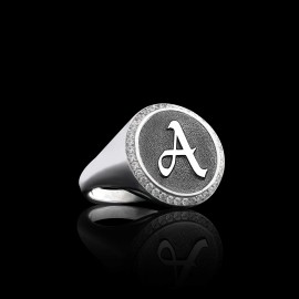 Special Design Siterling Silver Monogram Letter A Women Ring