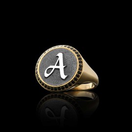 Special Design Siterling Silver Monogram Letter A Women Ring