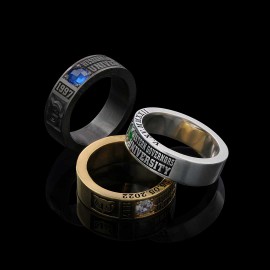 Special Design Steerling Silver Western Governors Universty Class Band Ring
