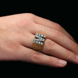 Special Design Sterling Silver Celtic Letter M Ring