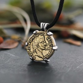 Special Design Sterling Silver Old Rome Coin Women Pendant