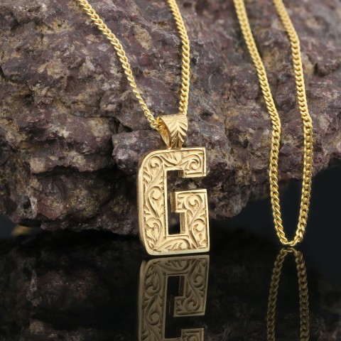 Special Handmade Silver Letter Monogram G Necklace
