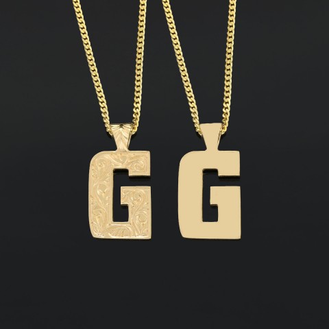 Special Handmade Silver Letter Monogram G Necklace