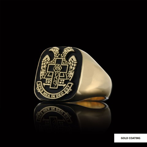 Spes Mea In Deo Est Masonic Ring, Freemasonic Ring, Master Mason Ring, Elegant Masonic Ring