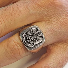 Spes Mea In Deo Est Masonic Ring, Freemasonic Ring, Master Mason Ring, Elegant Masonic Ring