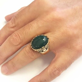 Turquoise Stone Silver Men Ring