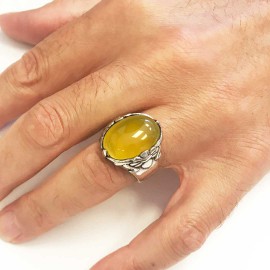 Turquoise Stone Silver Men Ring