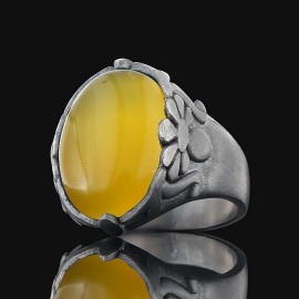 Turquoise Stone Silver Men Ring
