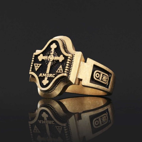 Spiritual Symbol of Ancient Ring, Rosicrucian Ring Amorc Ring, Custom Rousea Crucis Order Ring