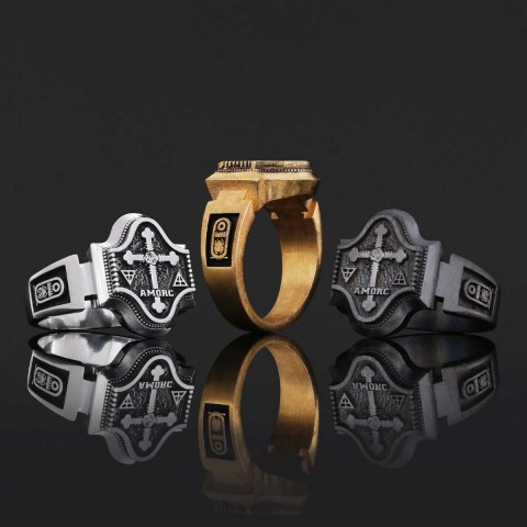 Spiritual Symbol of Ancient Ring, Rosicrucian Ring Amorc Ring, Custom Rousea Crucis Order Ring