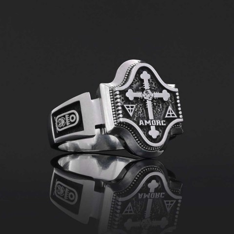 Spiritual Symbol of Ancient Ring, Rosicrucian Ring Amorc Ring, Custom Rousea Crucis Order Ring