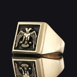 Square Ottoman Seljuk Eagle Ring Men