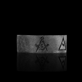 Engraved with Masonic Symbols Ring, Compasses Masonic Ring, Elegant Masonic Ring