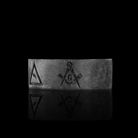 Engraved with Masonic Symbols Ring, Compasses Masonic Ring, Elegant Masonic Ring