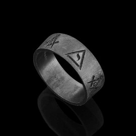 Engraved with Masonic Symbols Ring, Compasses Masonic Ring, Elegant Masonic Ring