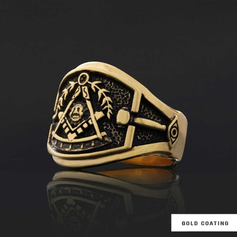Statement Masons Ring, Personalized Freemason Symbol Ring, Special Design Mason Ring