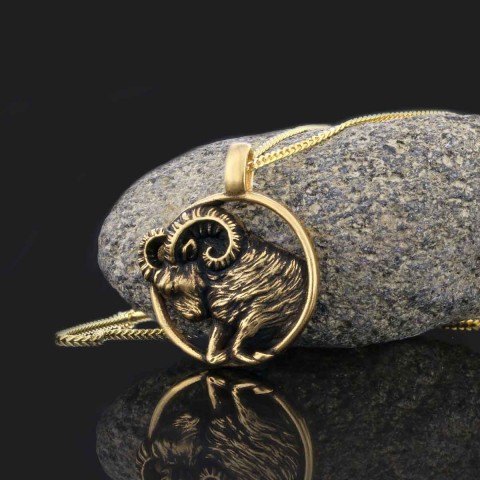 Sterling Silver Aries Necklace, Aries Jewelry, Handmade Aries Pendant, Horoscope Aries Necklace