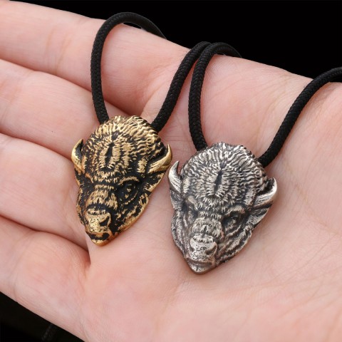 Sterling Silver Bison Pendant