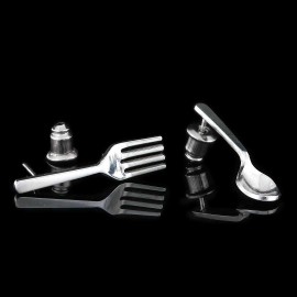 Sterling Silver Handmade Fork Spoon Earring