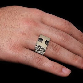 Sterling Silver Handmade Monogram H Alphabet Ring