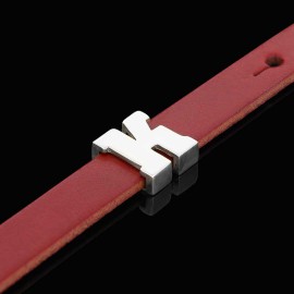 Sterling Silver Letter K Bold Alphabet Bracelet