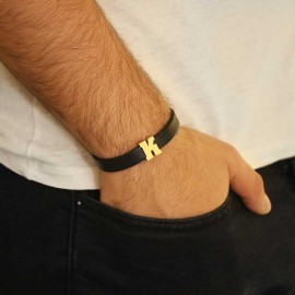 Sterling Silver Letter K Bold Alphabet Bracelet