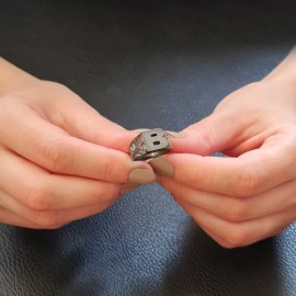 Sterling Silver Monogram B Bold Alphabet Women Ring